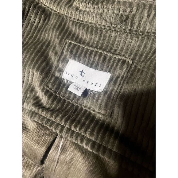 True Craft Women's XL Olive Green Corduroy Button Down Shirt Jacket - Picture 6 of 6